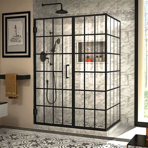 shower enclosures black french grid